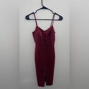Burgundy tight cocktail dress